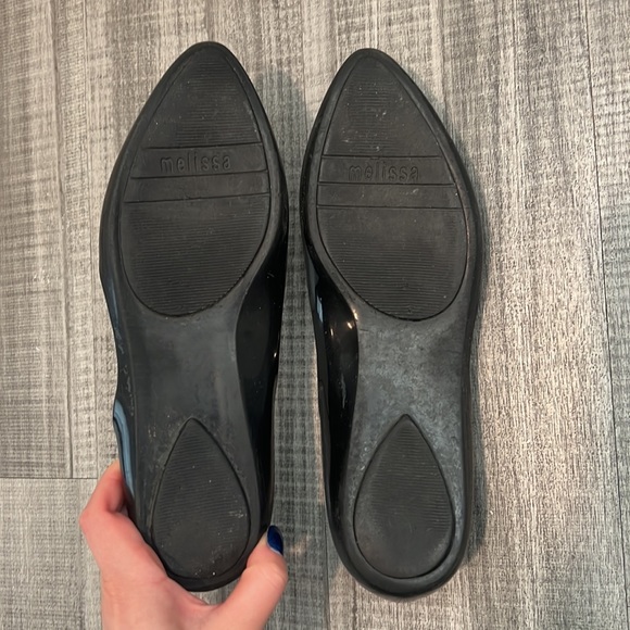 Melissa + Jason Wu Black Jelly Pointed Toe Trippy Ballet Flats - Picture 6 of 7